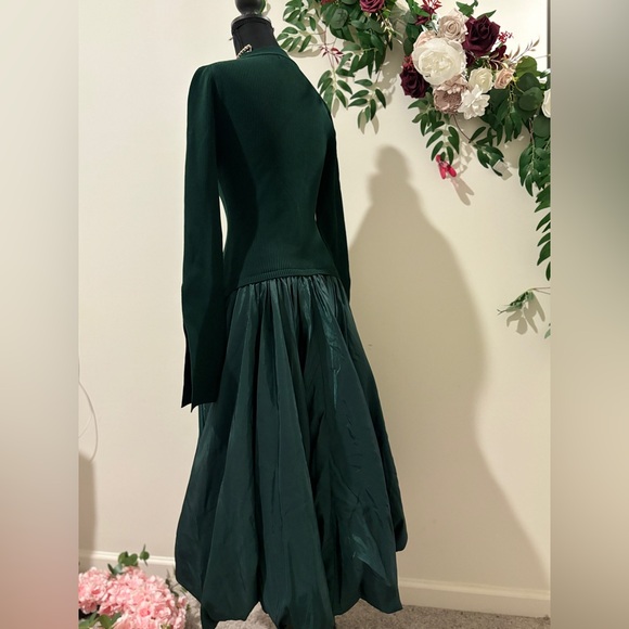 Elegant Dark Green Long Sleeve Dress - Picture 10 of 11
